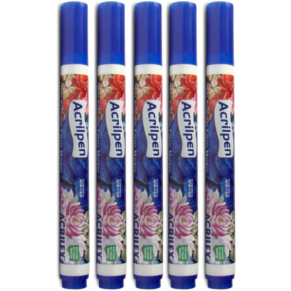 Caneta Para Tecido Azul Turquesa Acrilpen Acrilex (Cx.c/12)