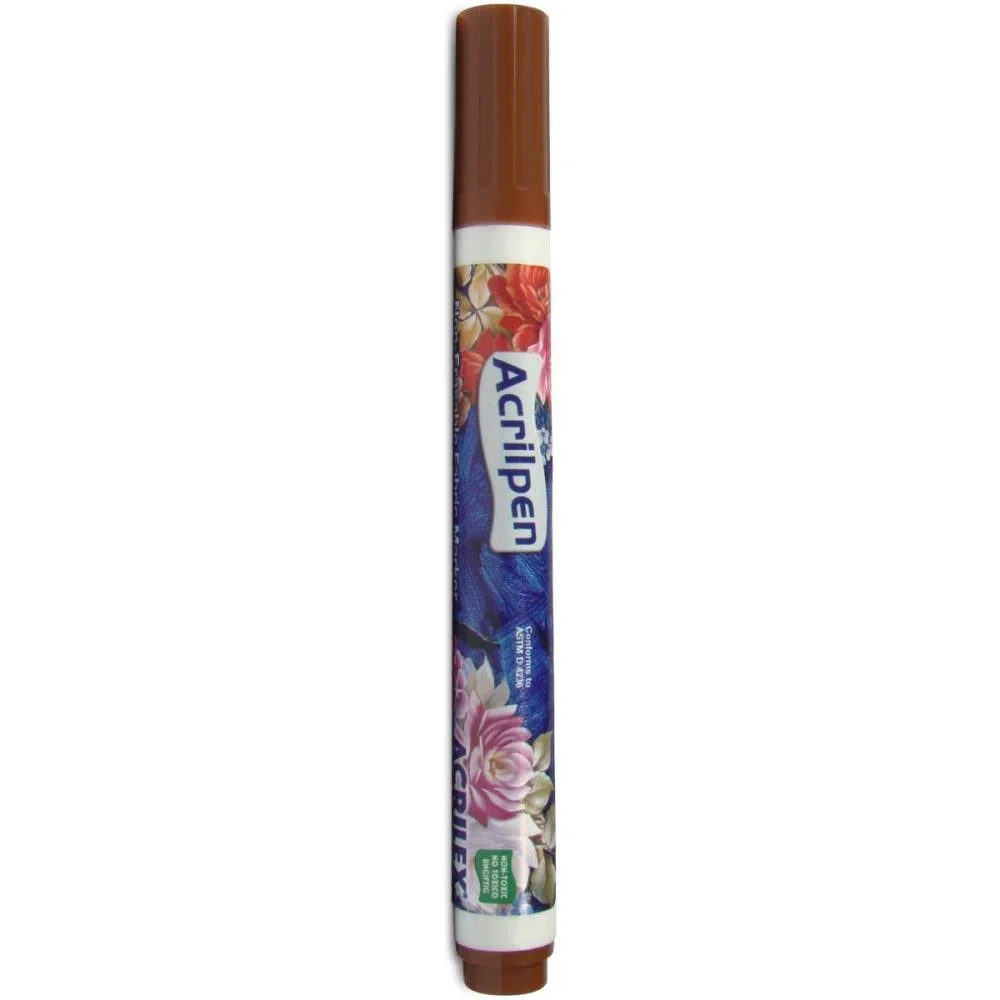 Caneta Para Tecido Marrom Acrilpen Acrilex (Cx.c/12)