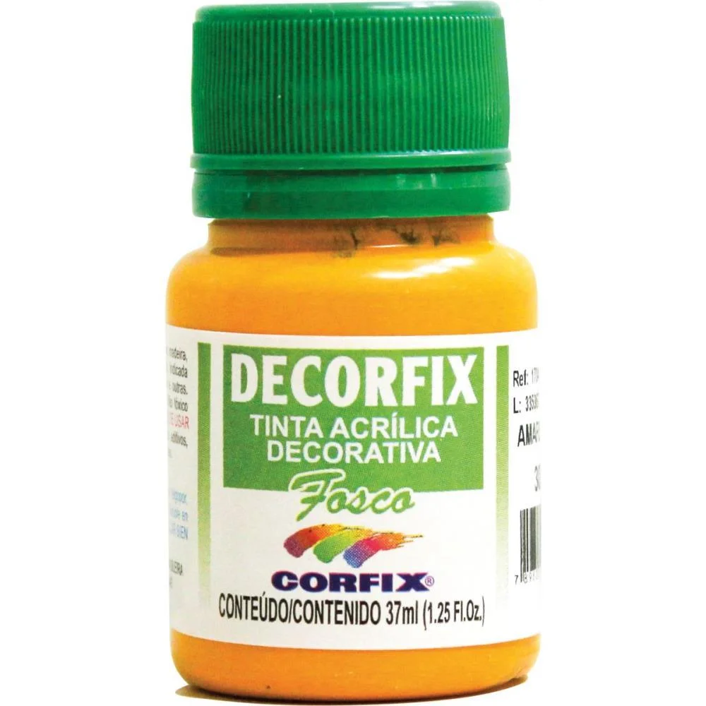 Tinta Acrilica Decorfix Fosca 37Ml Amarelo Ca Corfix (Cx.c/06)