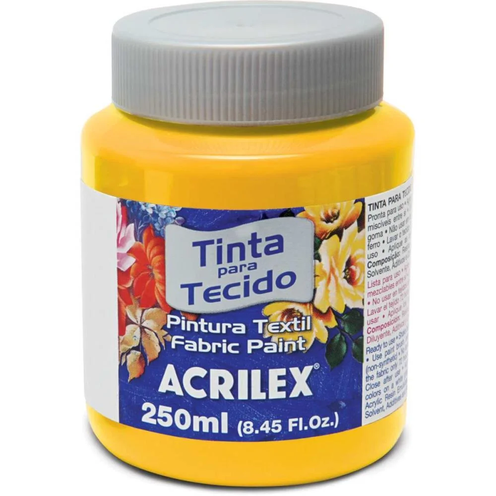 Tinta Para Tecido Fosca 250Ml Amarelo Ouro Acrilex (Pct.c/03)