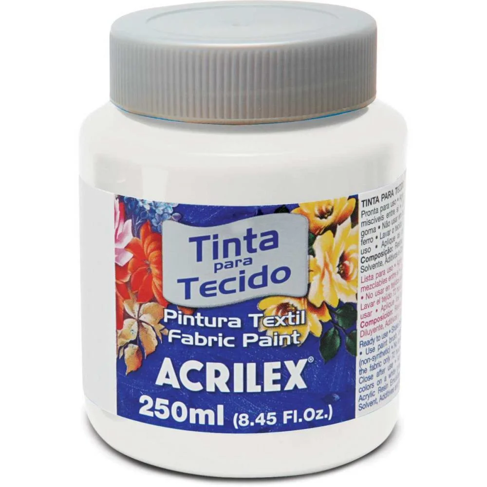 Tinta Para Tecido Fosca 250Ml Branco Acrilex (Pct.c/03)