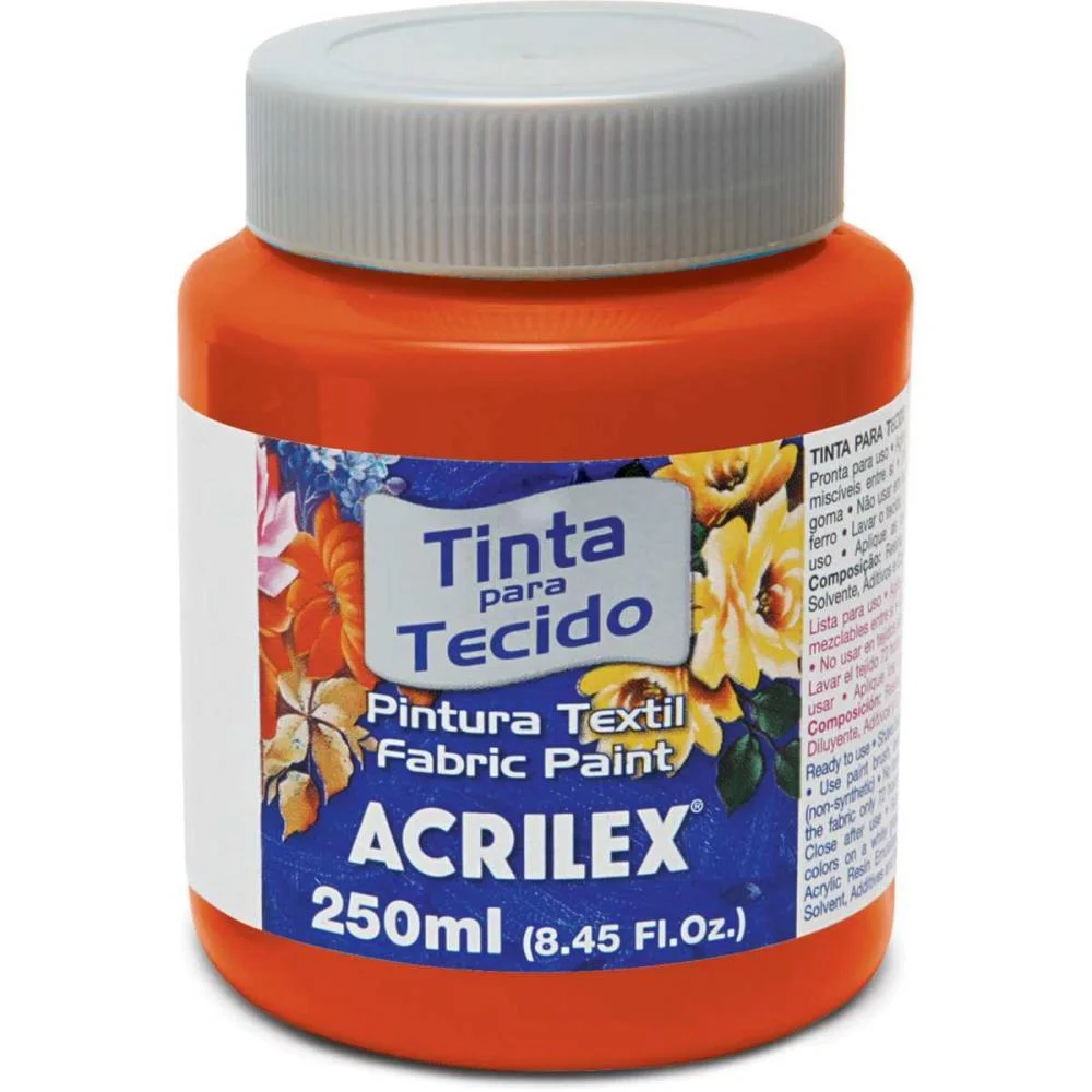 Tinta Para Tecido Fosca 250Ml Vermelho Fogo Acrilex (Pct.c/03)
