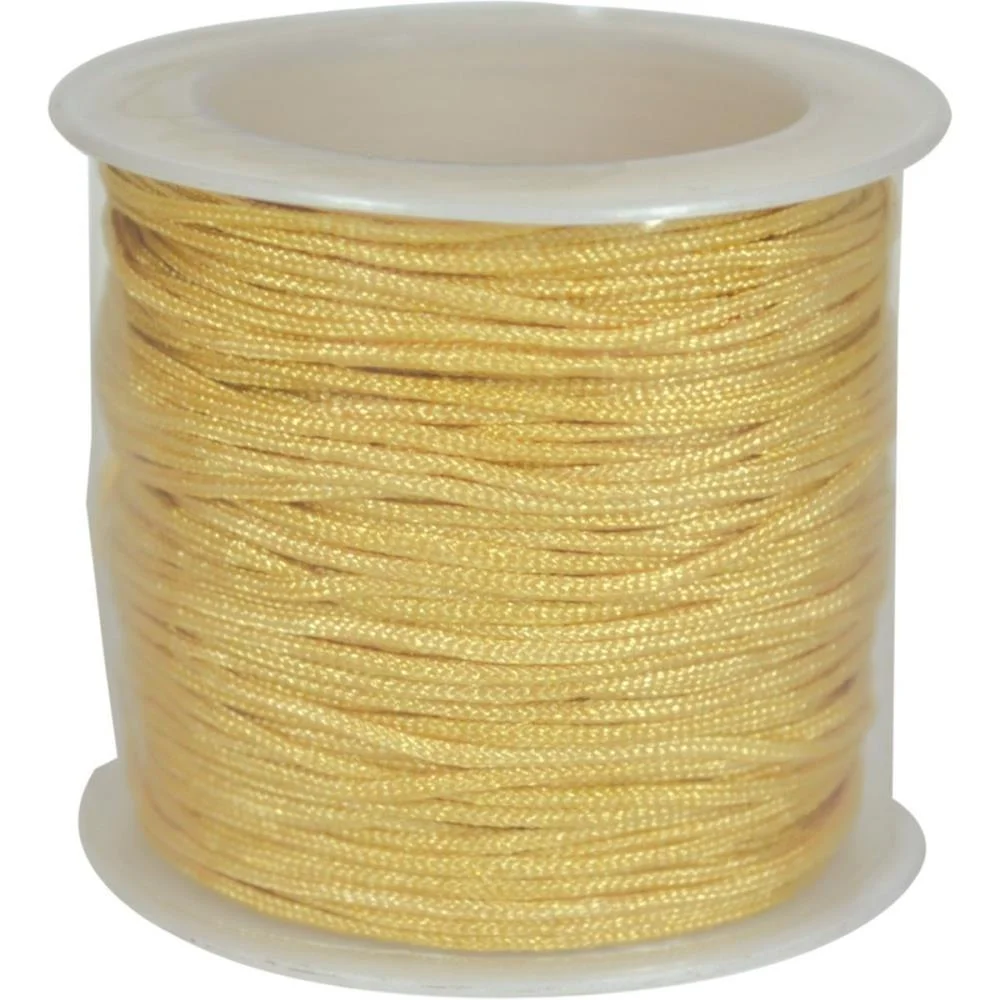 Cordao Cetim 1Mm Ouro C/20M. Kit (Rolo)