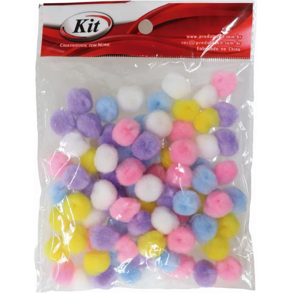 Pompom Multicolor#1 15Mm C/80Unidades Kit (Pacote)