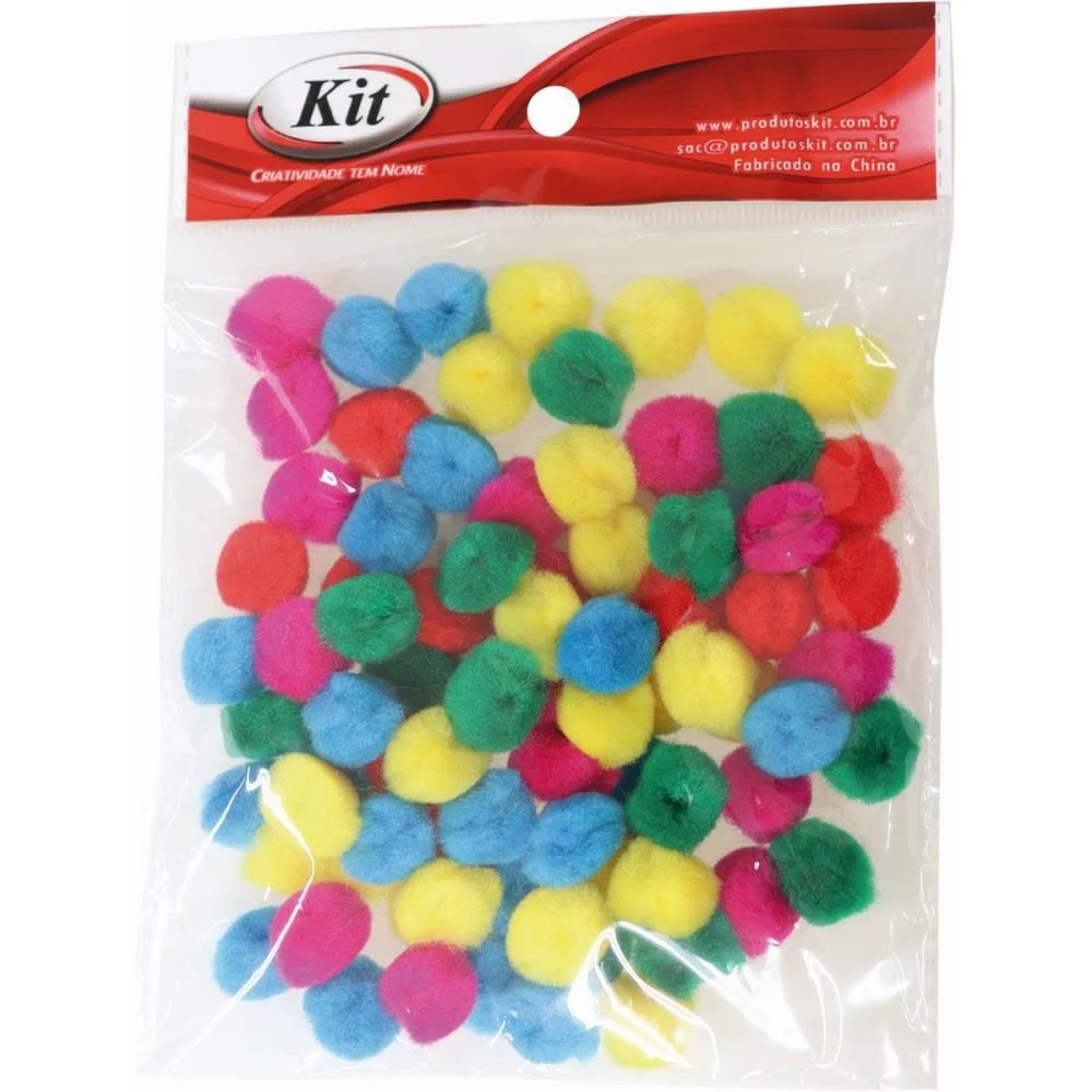 Pompom Multicolor#4 15Mm C/80Unidades Kit (Pacote)