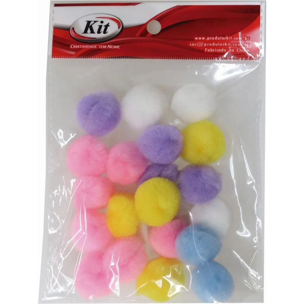 Pompom Multicolor#1 25Mm C/20Unidades Kit (Pacote)