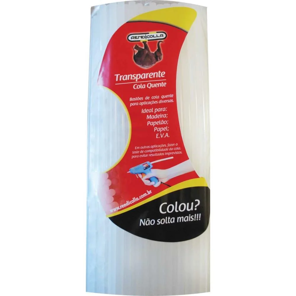 Cola Quente Refil Grossa 1Kg.transp.11,2X30Cm. Rendicolla (Pacote)