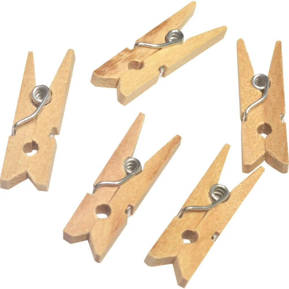 Miniatura Pregador Cru 2.5Cm Kit C/ 100 Unidades