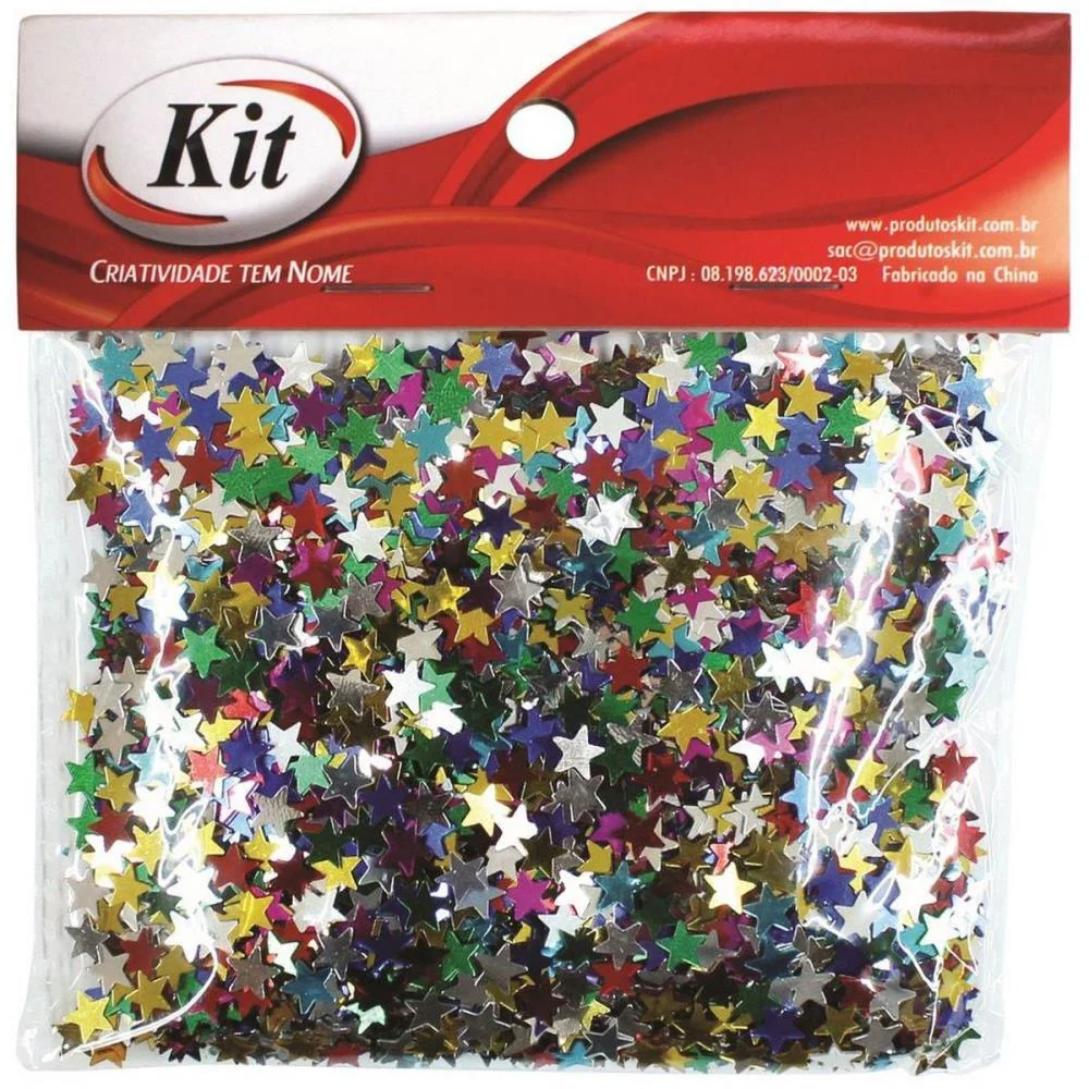 Lantejoula Especial Estrelinha Metalica 25G. (S) Kit (Pacote)