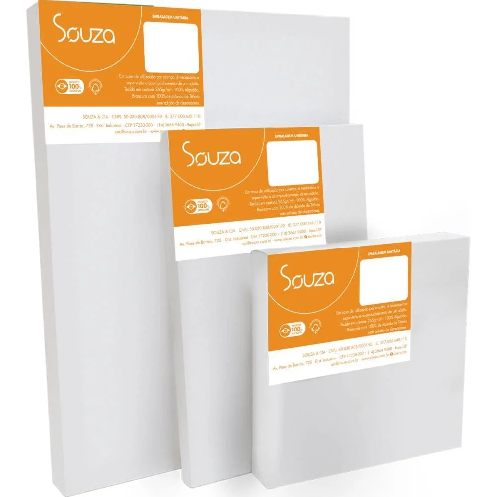 Tela Painel Para Pintura 20X20Cm. C/Mold.madeira Souza (Pct.c/02)