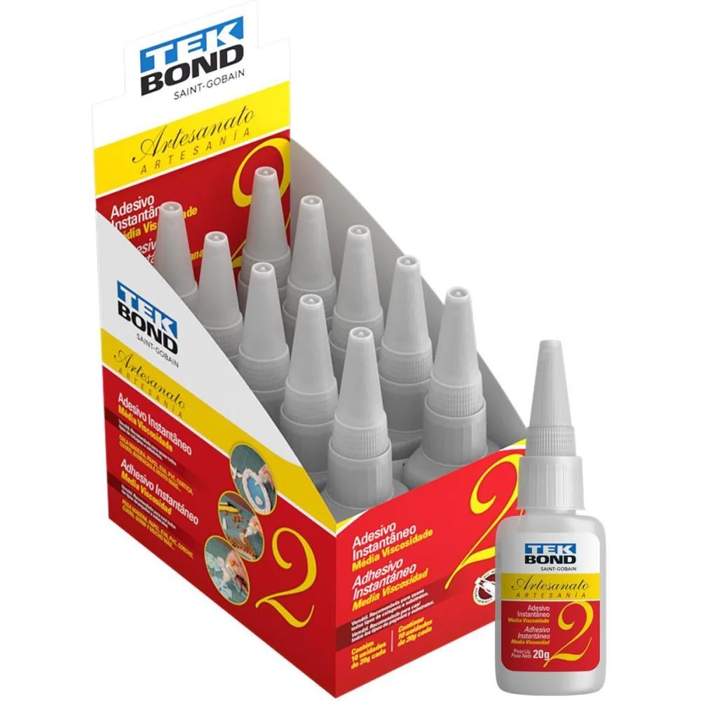 Cola Adesivo Instantâneo Artesanato 2 20G Tekbond (Cx.c/10)