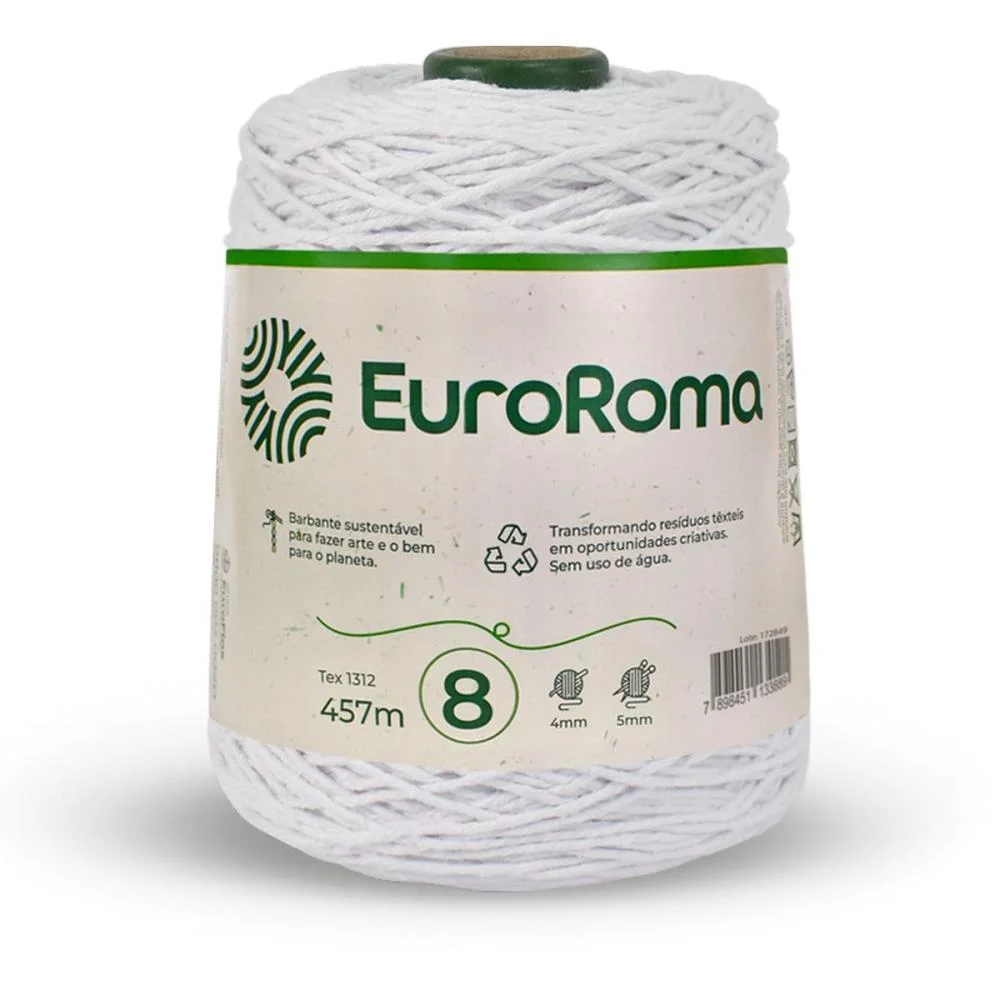 Barbante Colorido 600G 4/8 Fios 457M Branco Euroroma