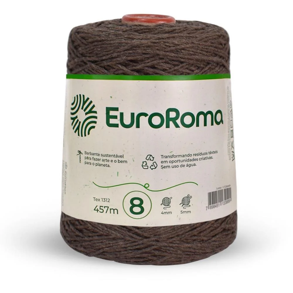 Barbante Colorido 600G 4/8 Fios 457M Marrom Euroroma