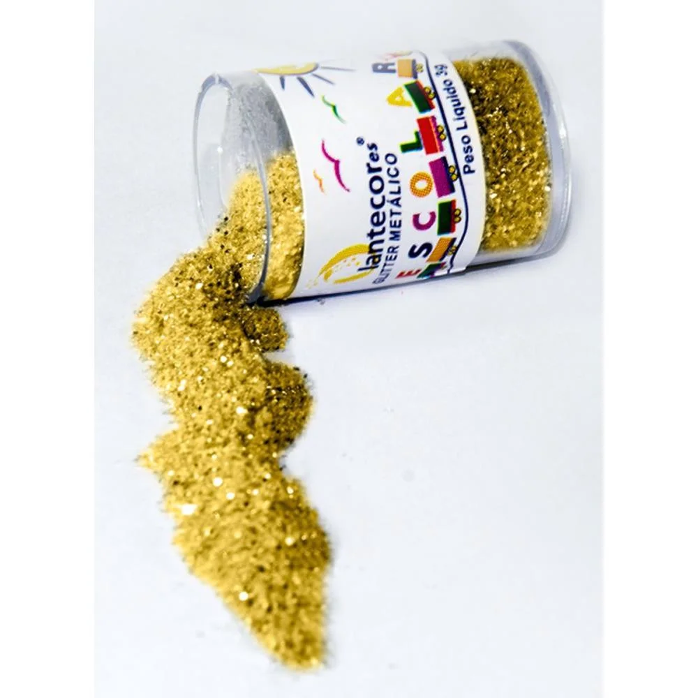 Glitter Pvc Ouro Potes 3G. Lantecor (Pct.c/12)