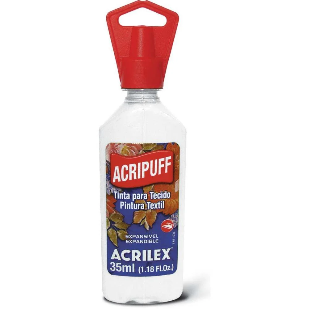 Tinta Para Tecido Acripuff 35Ml Branco Acrilex (Pct.c/06)