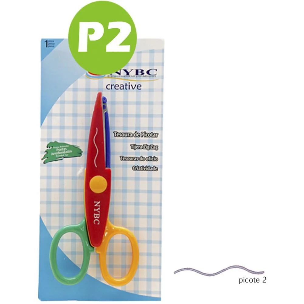 Tesoura Artesanal Picotar Zig Zag Pontiagudo Nybc (Blister)
