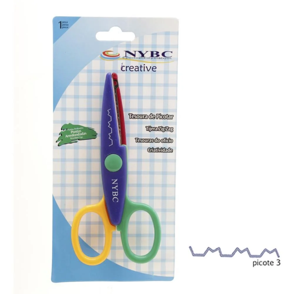 Tesoura Artesanal Picotar Zig Zag Alternado Nybc (Blister)
