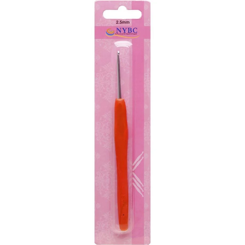 Agulha Para Croche Tam.2,5Mm Cabo Silicone Vermel Nybc (Blister)