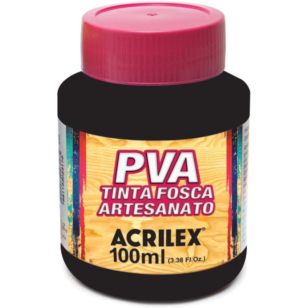Tinta Pva 100Ml. Preto Acrilex (Pct.c/06)