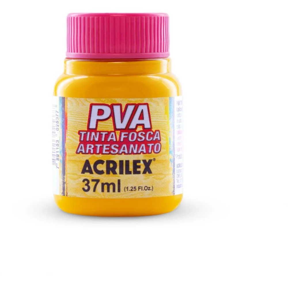 Tinta Pva 37Ml. Amarelo Ouro Acrilex (Cx.c/12)