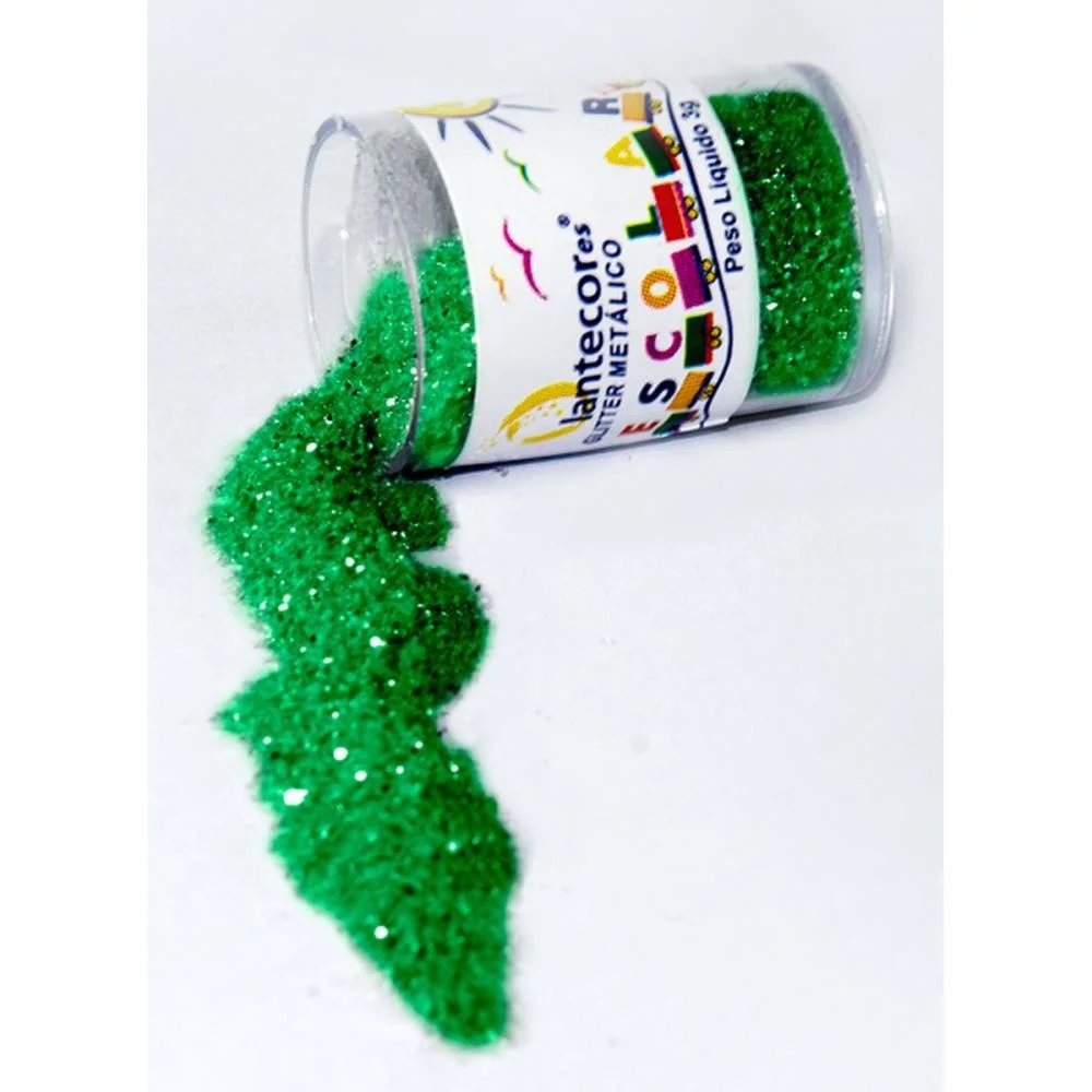 Glitter Pvc Verde Potes 3G. Lantecor (Pct.c/12)