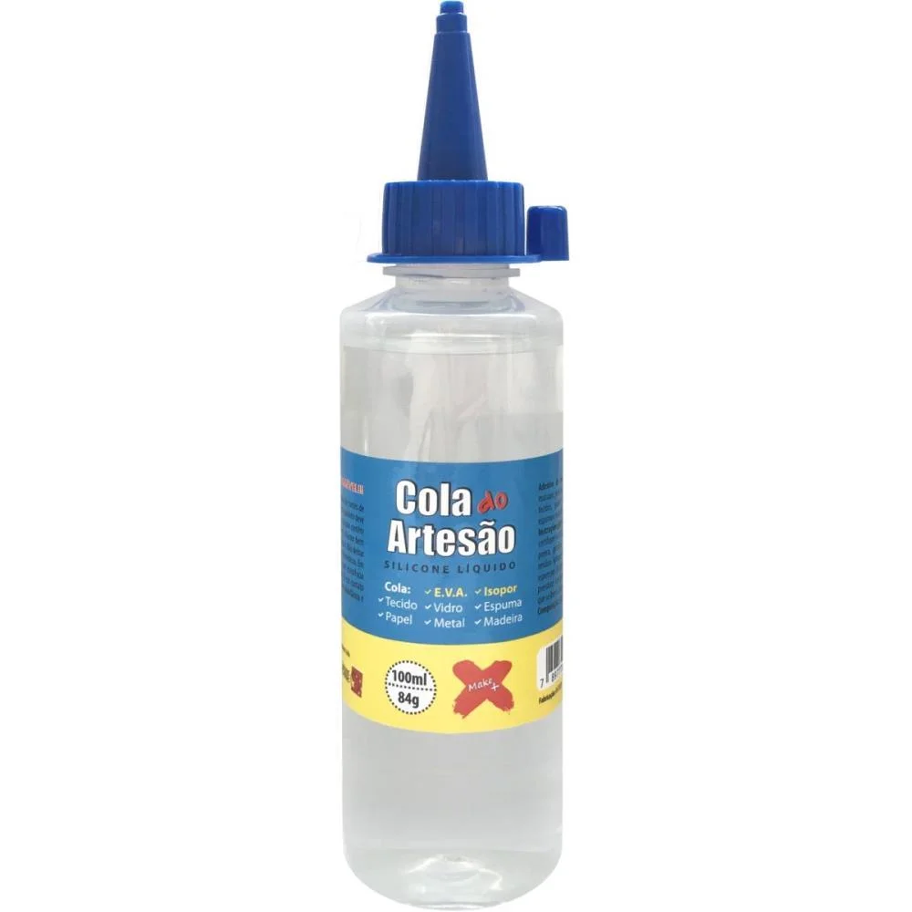 Cola Para Artesanato Artesao Silicone Liquido 100Ml Make+ (Cx.c/12)