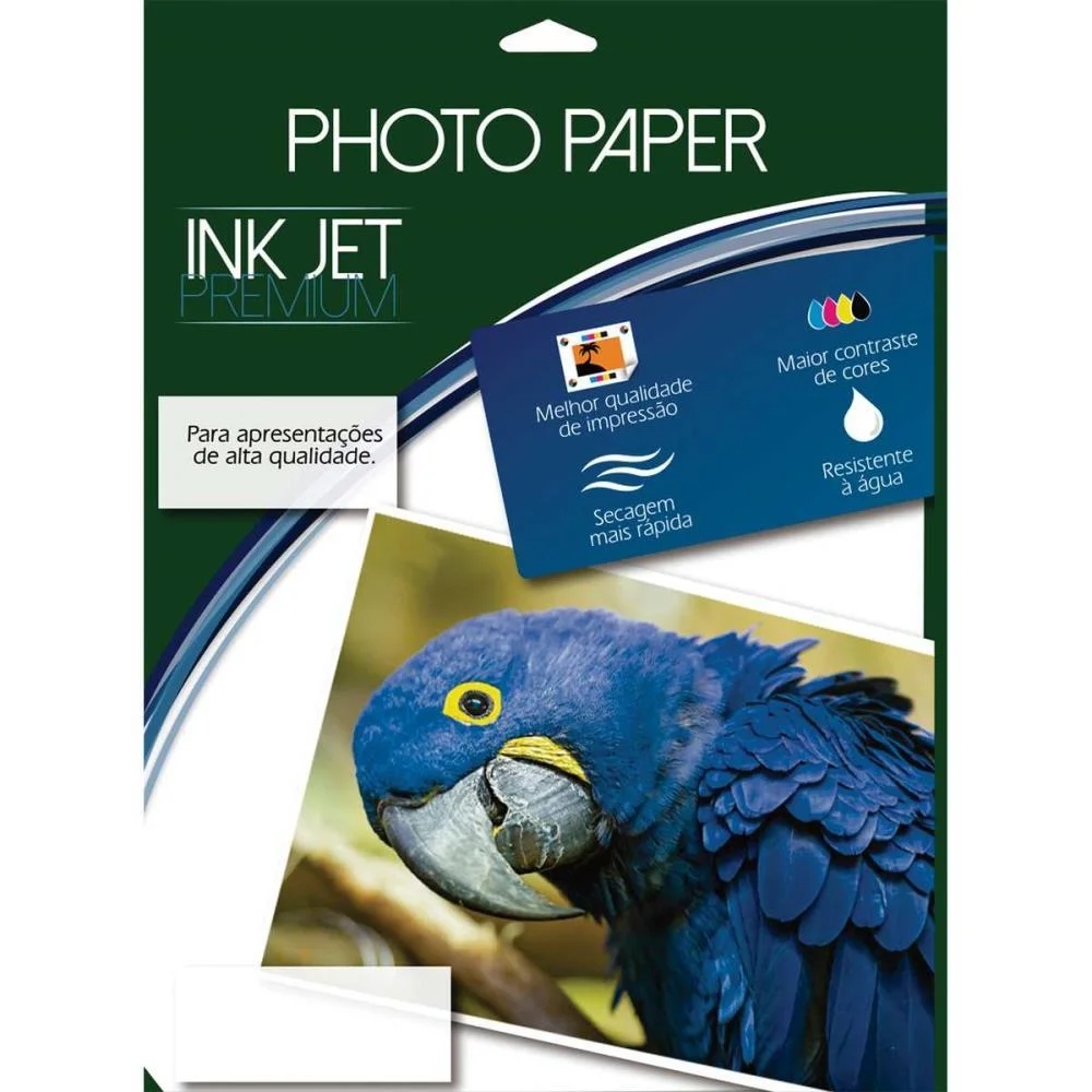 Papel Fotografico Inkjet A4 Glossy Adesivo 180G Mares 50 Unidades