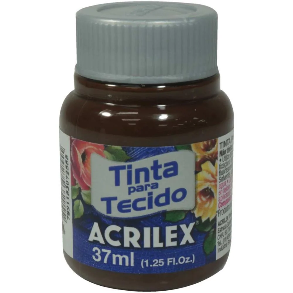 Tinta Para Tecido Fosca 37Ml Marrom Cafe Acrilex (Duzia)