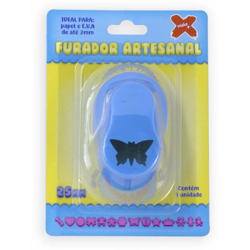 Furador Papel E Eva Jumbo Borboleta 25Mm Make+