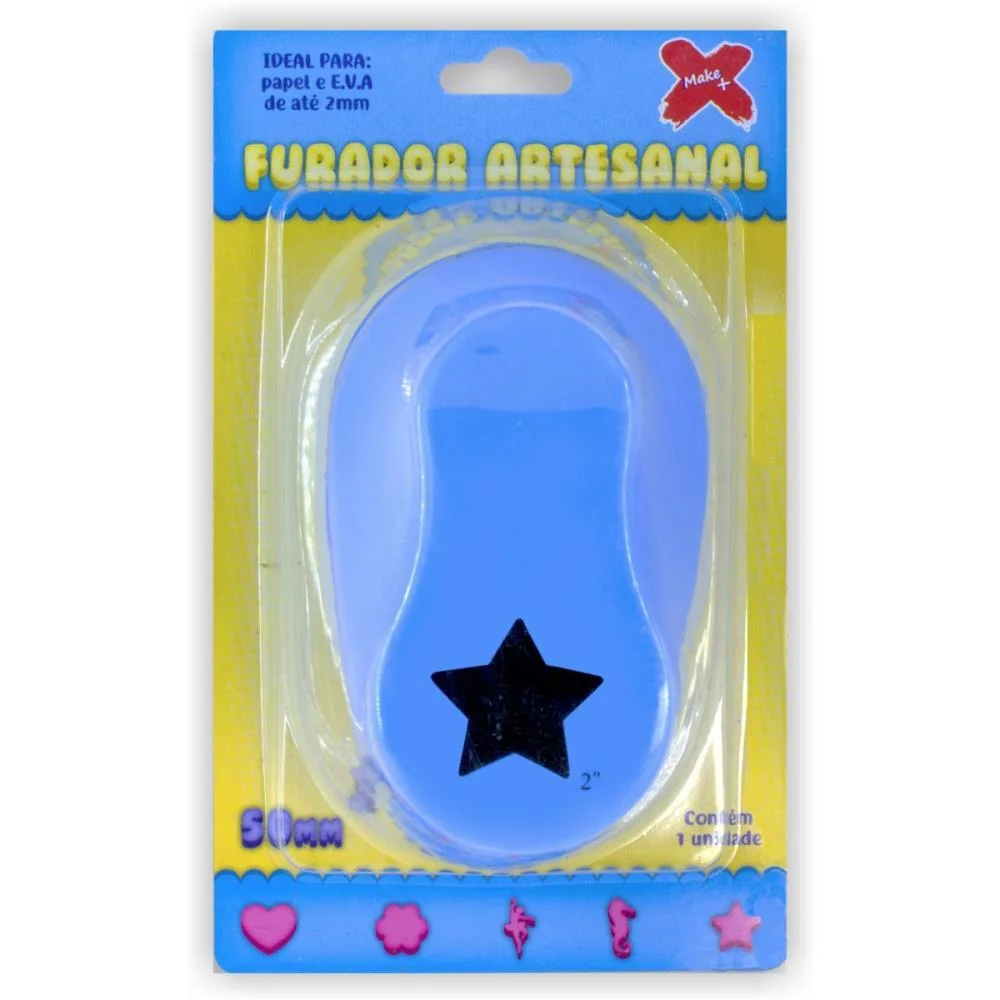 Furador Papel E Eva Gigante Estrela 50Mm Make+