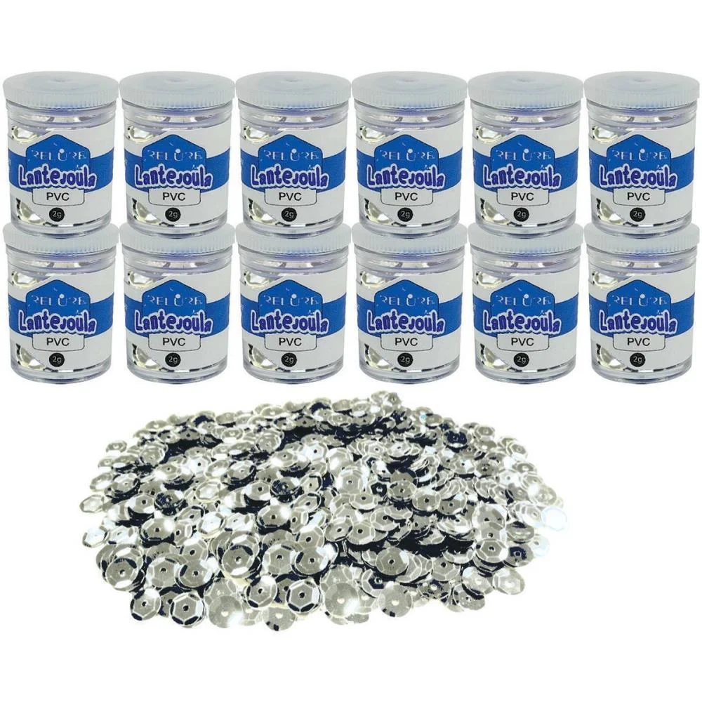 Lantejoula Metalizada Prata 10Mm. Pote 2G. Honey (Pct.c/12)