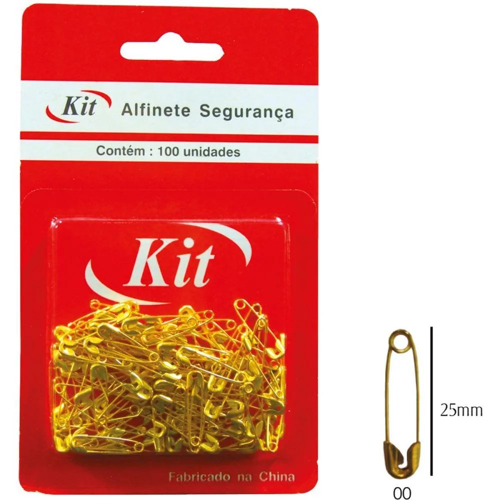 Alfinete Segurança N.00 Dourado Kit (Ct.c/100)