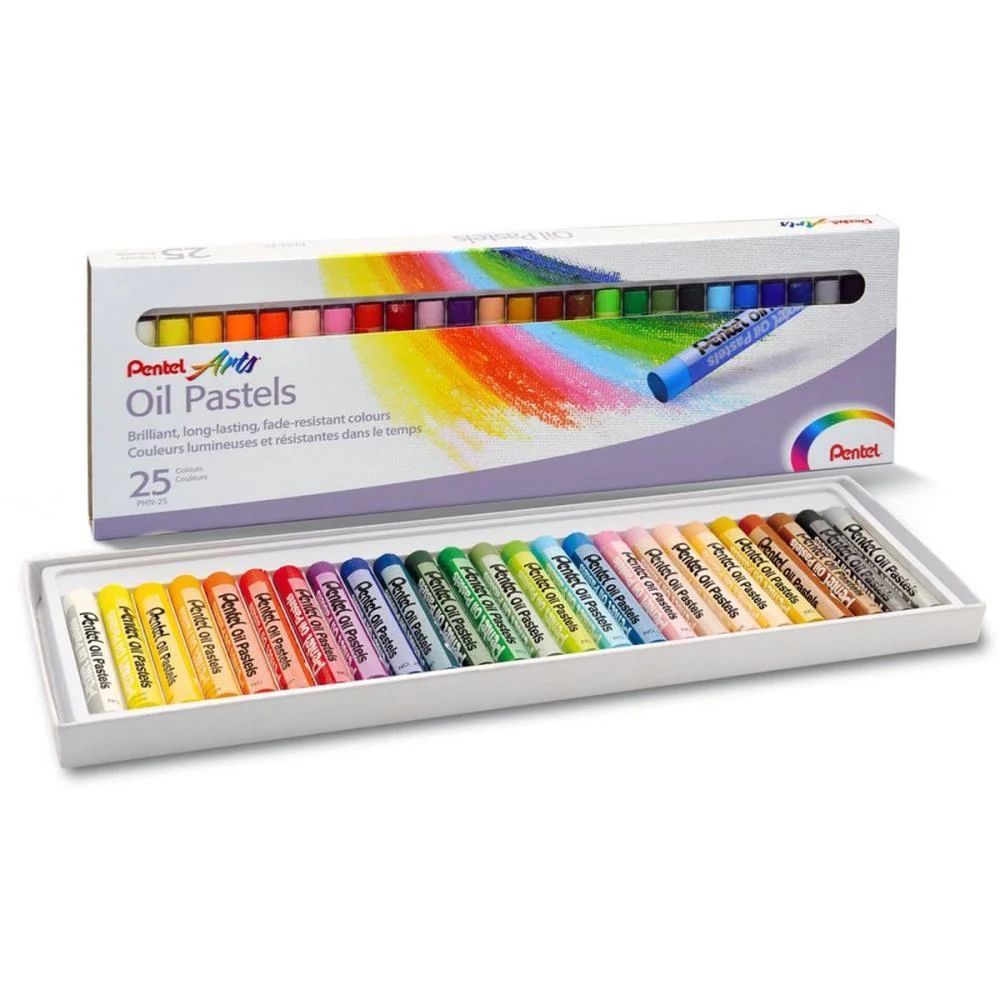 Giz Pastel Oleoso 25Cores Pentel (Estojo)