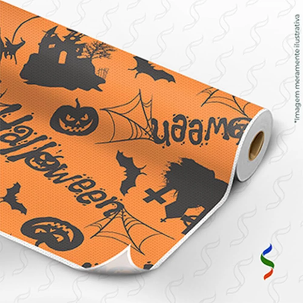 Tnt Estampado 1,40M 40G Halloween Tumulo Laranja/Preto Supper (Rl-25Mts)