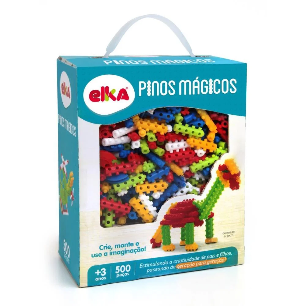 Brinquedo Para Montar Pinos Magicos 500 Pecas Elka