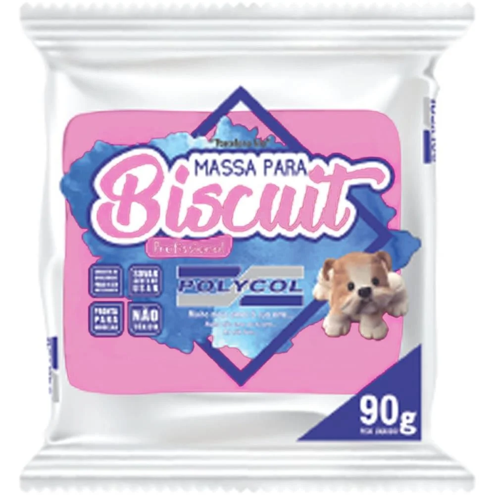 Massa De Porcelana Fria Biscuit 90G Rosa Polycol (Cx.c/12)