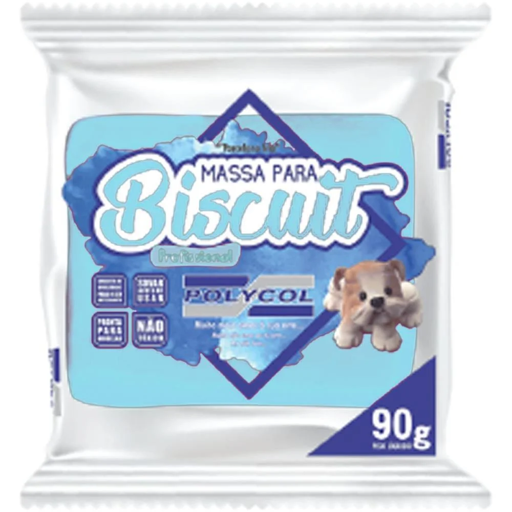 Massa De Porcelana Fria Biscuit 90G Azul Claro Polycol (Cx.c/12)