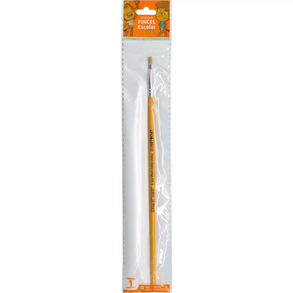 Pincel Artesanal Chato 815 N.0 Amarelo Bl.c/1 Leonora (Blister)