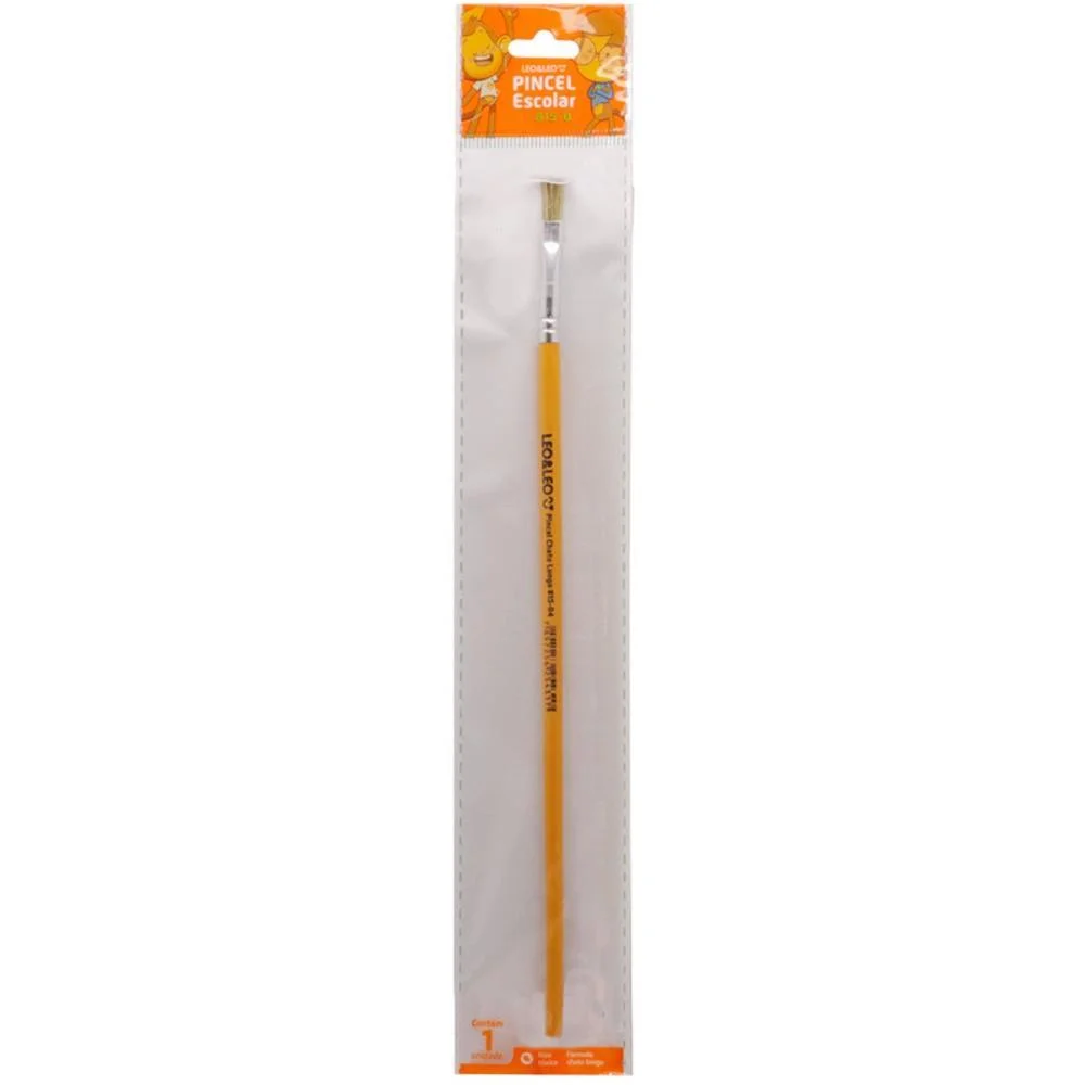 Pincel Artesanal Chato 815 N.04 Amarelo Bl.c/1 Leonora (Blister)