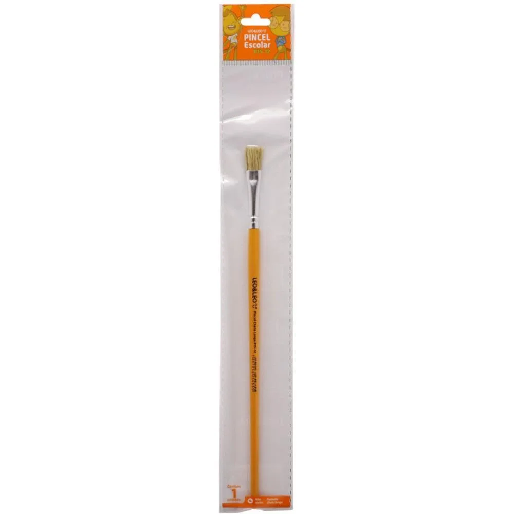 Pincel Artesanal Chato 815 N.12 Amarelo Bl.c/1 Leonora (Blister)