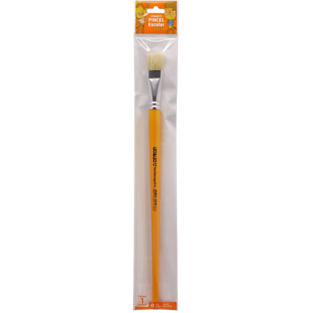 Pincel Artesanal Chato 815 N.18 Amarelo Bl.c/1 Leonora (Blister)