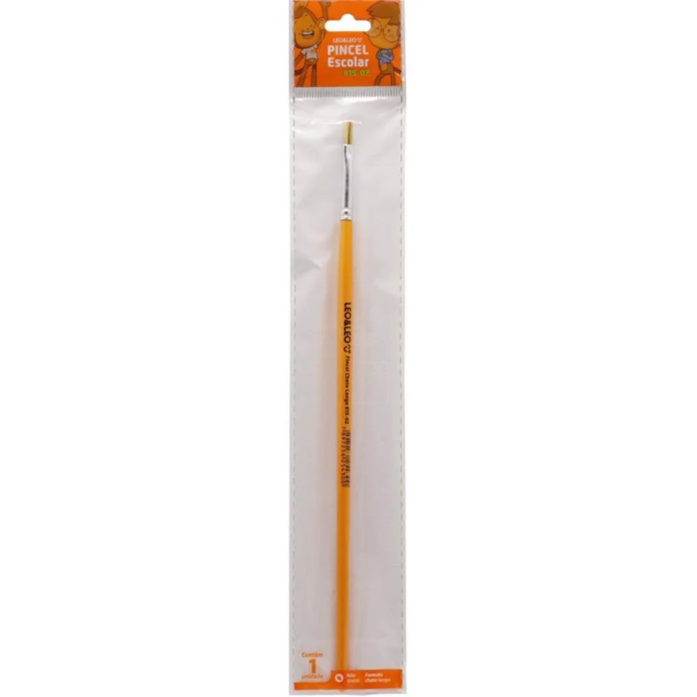 Pincel Artesanal Chato 815 N.02 Amarelo Bl.c/1 Leonora (Blister)