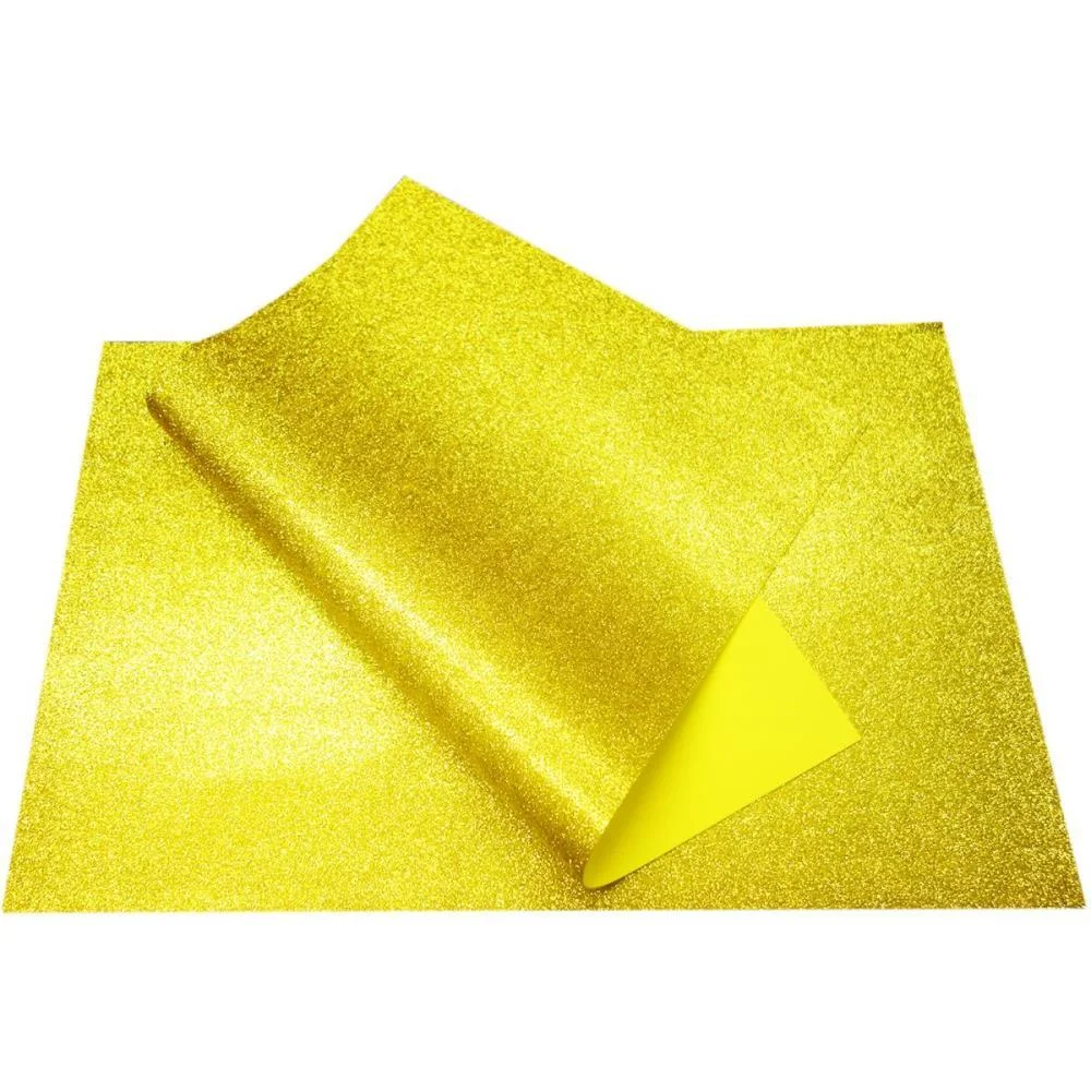 Placa Em Eva 60X40Cm Gliter Amarelo V.m.p. (Pct.c/05)