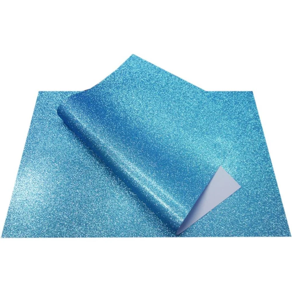 Placa Em Eva 60X40Cm Gliter Azul Claro V.m.p. (Pct.c/05)