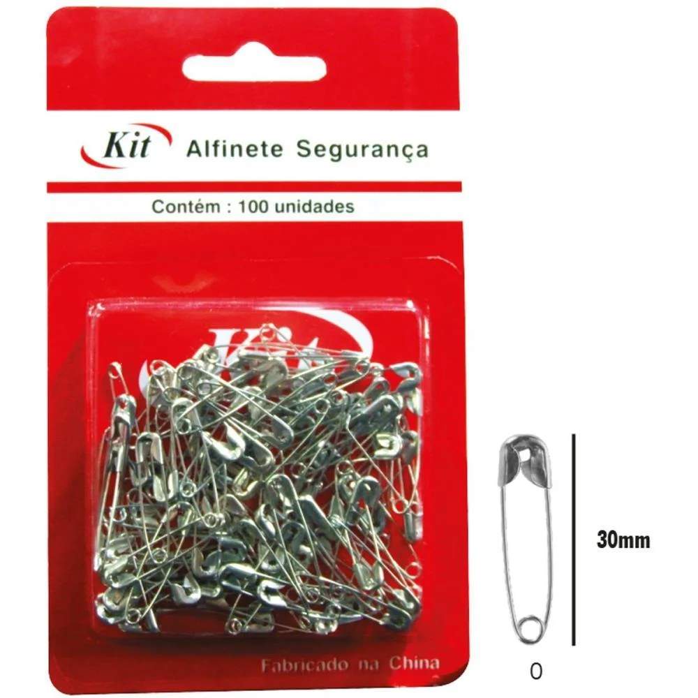 Alfinete Segurança N.0 Aco Niquelado Kit (Ct.c/100)