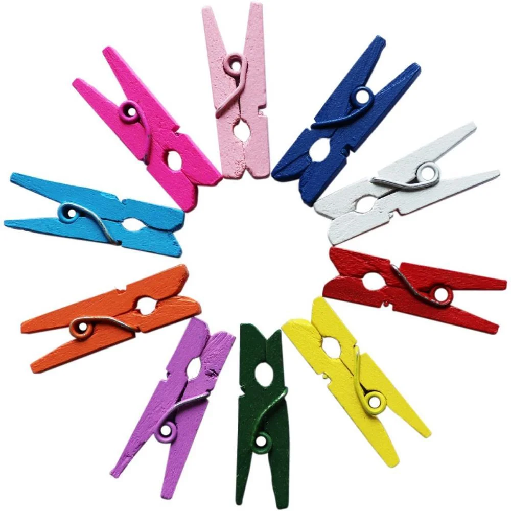 Miniatura Pregador Color 2,5Cm Kit C/ 100 Unidades