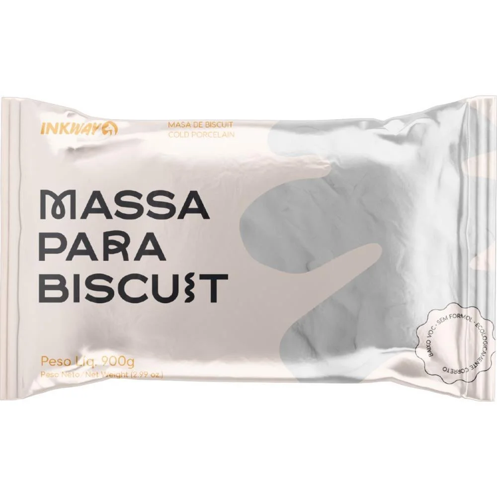 Massa De Porcelana Fria Biscuit 900G Branco Ink Way
