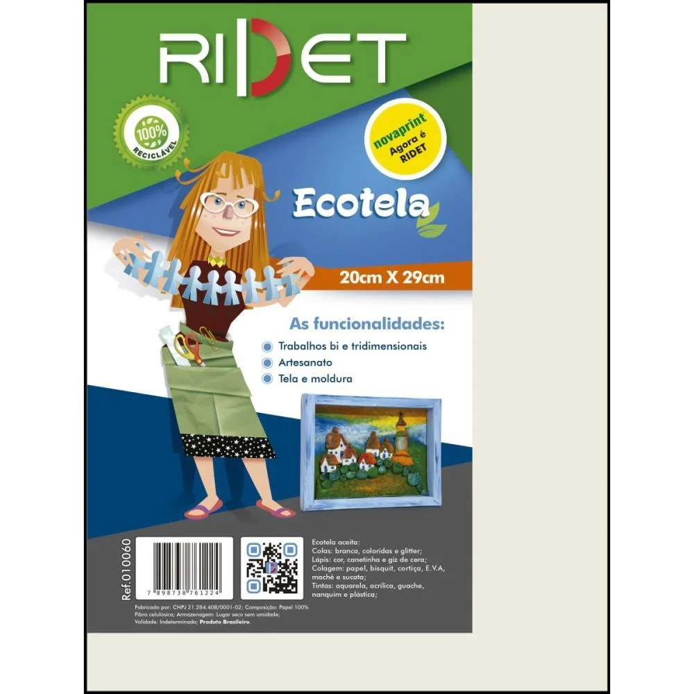 Tela Painel Para Pintura Ecotela Em Folhas 29X20Cm Ridet