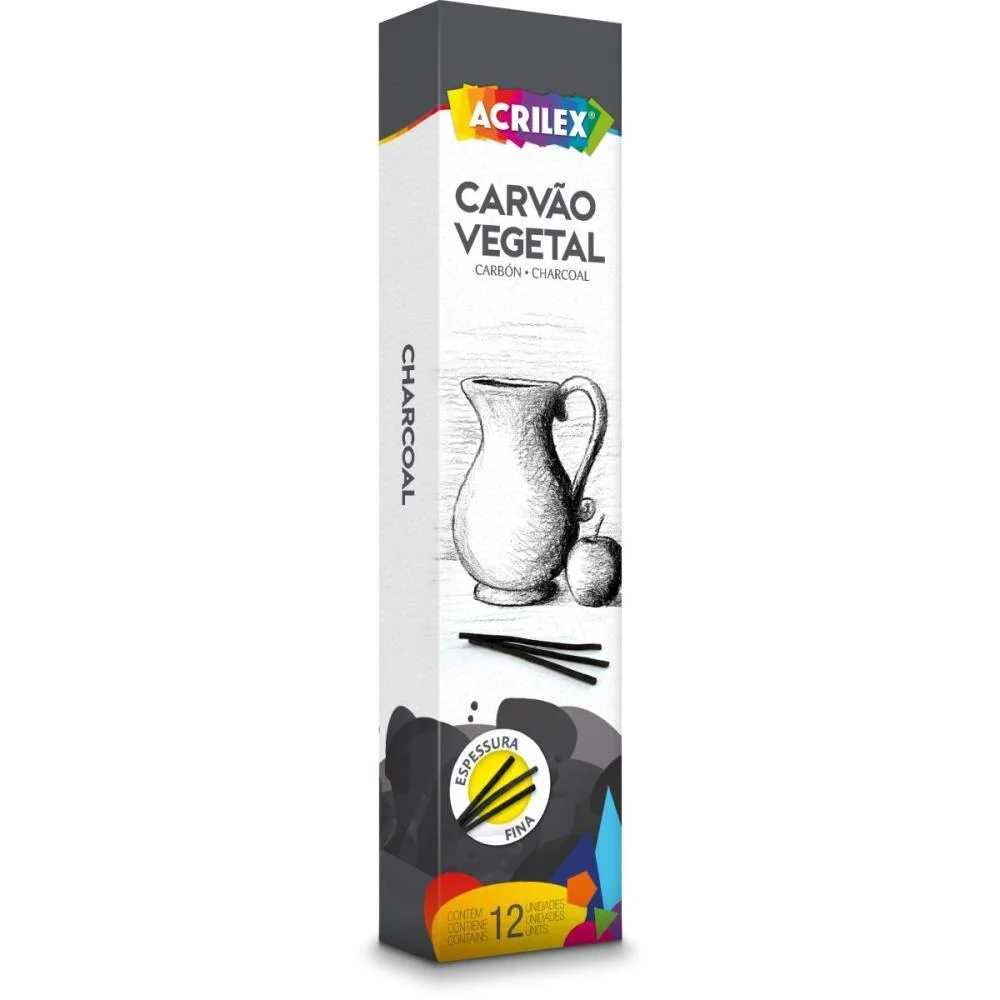 Carvao Para Desenho Vegetal Fino Acrilex (Pct.c/6)