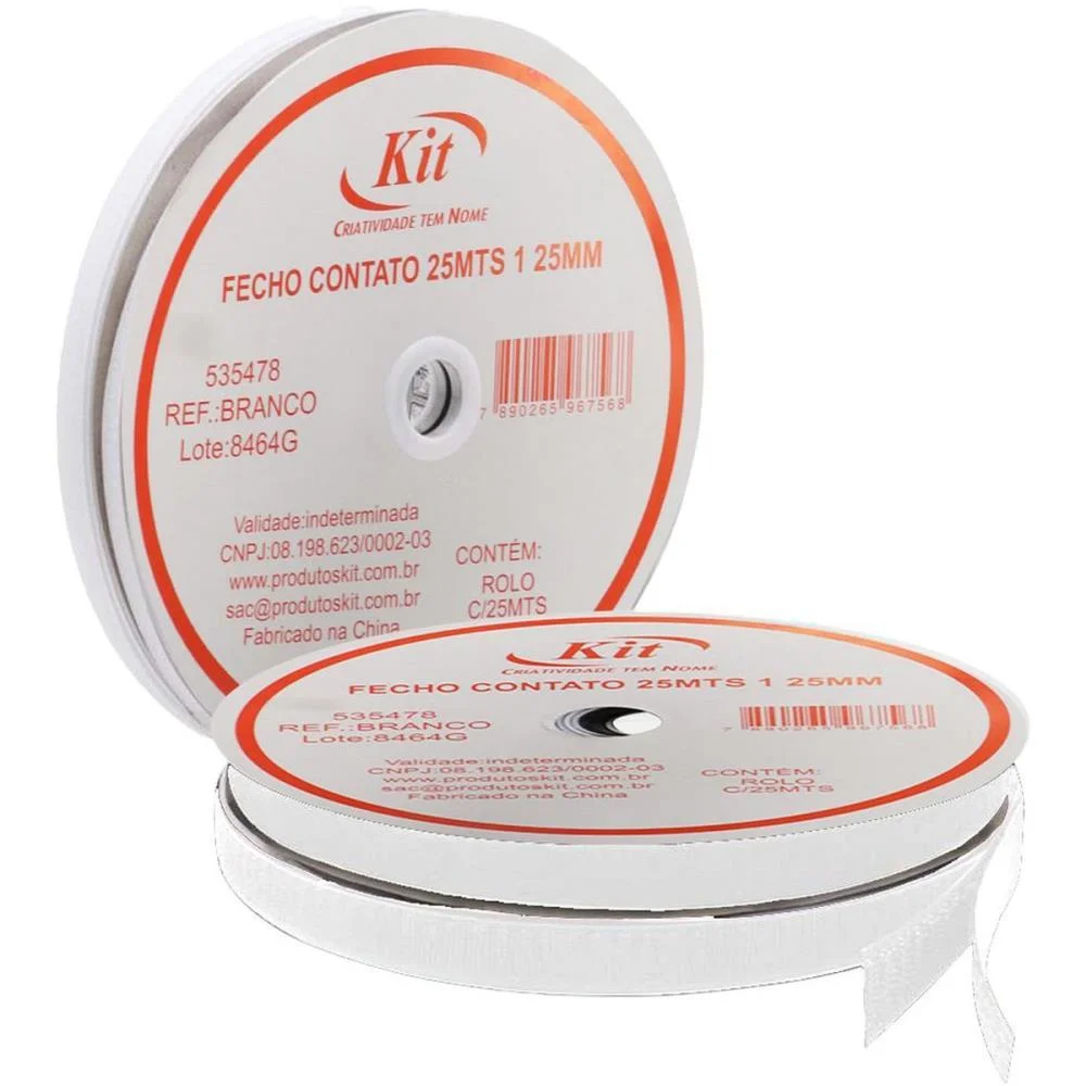 Velcro 25Mm Branco C/25Mt Kit (Rolo)